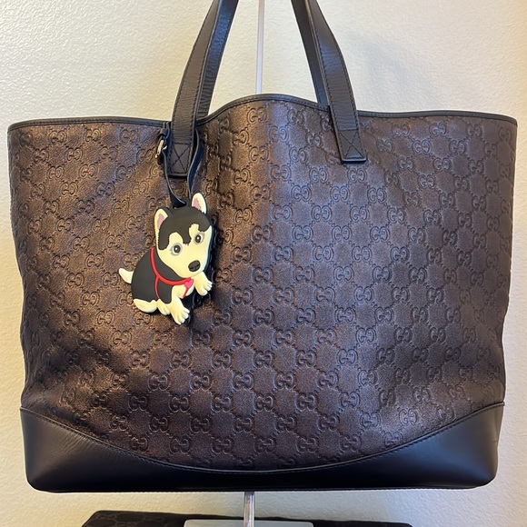 Gucci Guccissima Leather Metallic Chocolate Brown Tote Bag - Picture 16 of 16